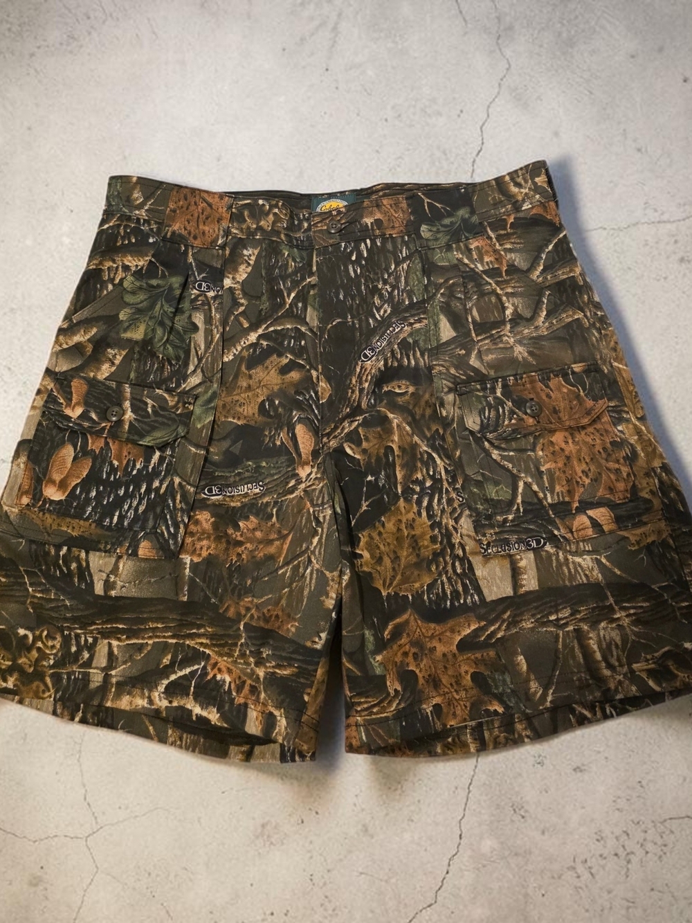 Cabela's Men's Realtree Camo Cargo Shorts in Green and Brown